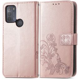 Mobigear Clover Motorola Moto G50 Capa livro Carteira - Rosa dourado