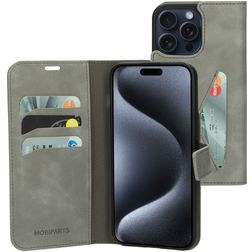 Mobiparts Classic Wallet iPhone 15 Pro Max Pungetui med Seddelrum - Granite Grey