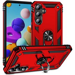 Mobigear Armor Ring Samsung Galaxy A35 Plástico rígido Capa traseira Antichoque com anel - Vermelho