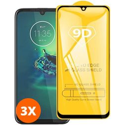 Mobigear Premium Motorola Moto G8 Plus Cristal templado Protector de pantalla - Compatible con fundas - Negro (pack de 3)