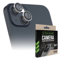 Striker Single Lens iPhone 14 Cristal templado Protector de lente de cámara - Compatible con fundas - Negro