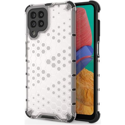 Mobigear Honeycomb Samsung Galaxy M33 Kova Suojakuori Iskunkestävä - Valkoinen