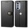 Mobigear Snap Button Motorola Edge 30 Pro Capa livro Carteira - Preto