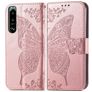 Mobigear Butterfly Sony Xperia 5 IV Funda tipo libro Cartera - Oro rosa