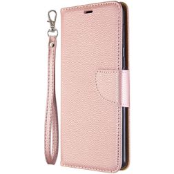 Mobigear Litchi Luxury Wallet Book Case Rose Gold Samsung Galaxy A21