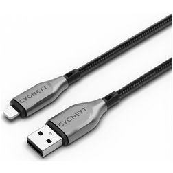 Cygnett Armoured USB-A – Apple Lightning Kaapeli MFI 1 m - Musta
