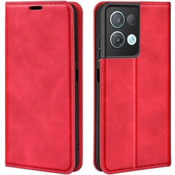 Mobigear Retro Slim OPPO Reno 8 Pro 5G Lompakkokotelo + Setelitasku - Punainen