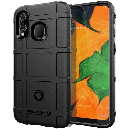 Mobigear Rugged Shield Samsung Galaxy A40 Joustava TPU Suojakuori Iskunkestävä - Musta