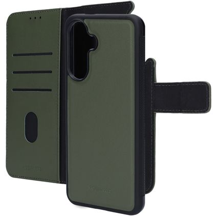 Mobiparts Samsung Galaxy A56 Capa Pele genuína Capa livro 2 em 1 com capa traseira amovível Carteira - Verde
