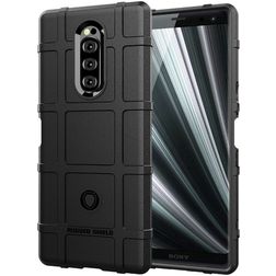 Mobigear Rugged Shield Sony Xperia 1 TPU flexível Capa traseira Antichoque - Preto