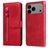 Mobigear Zipper iPhone 18 Pro Max Lompakkokotelo + Setelitasku - Punainen