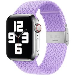 Mobigear Braided Nylon Apple Watch Urrem Klaplås - 42/41/40/38 mm - Lilla