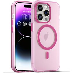 Mobigear Shockproof iPhone 16 Pro MagSafe TPU flexible Carcasa - Rosa