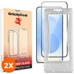 GrizzlyCoat Easy Align Samsung Galaxy S26 Vidro temperado Película de ecrã - Compatível com capas + Moldura de instalação (Pack de 2)