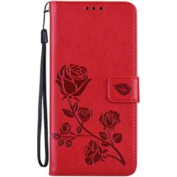Mobigear Roses HONOR 50 Lite Knížkové pouzdro Peněženka - Červená