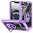 Mobigear Crystal Ring iPhone 17e Plástico rígido Capa traseira com anel - Roxo