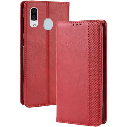 Mobigear Sensation Samsung Galaxy A20e Plånboksfodral med sedelfack - Röd