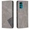 Mobigear Rhombus Slim Motorola Moto G22 Cover a libro - Grigio