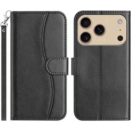 Mobigear S Line iPhone 18 Pro Funda tipo libro Cartera - Negro
