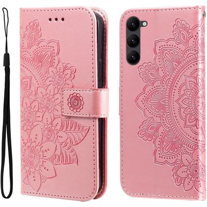Mobigear Flowers Samsung Galaxy S23 Plus Wallet case - Magenta