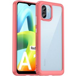 Mobigear Crystal Xiaomi Redmi A1 4G Funda Plástico rígido Carcasa Antigolpes - Transparente / Rojo