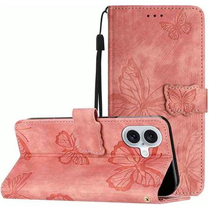 Mobigear Butterfly iPhone 17 Funda tipo libro Cartera - Rosa