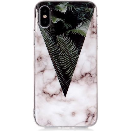 Mobigear Marble iPhone XS Max Flexible TPU Back cover - Leaves