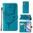 Mobigear Butterfly Samsung Galaxy A35 Lompakkokotelo + Setelitasku - Sininen