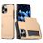 Mobigear Card iPhone 16 Pro Max Funda Plástico rígido Carcasa Antigolpes con tarjetero - Dorado