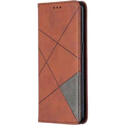 Mobigear Rhombus Slim OPPO Reno 4 Funda tipo libro - Marrón