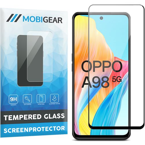 Mobigear Premium OPPO A98 Cristal templado Protector de pantalla - Compatible con fundas - Negro
