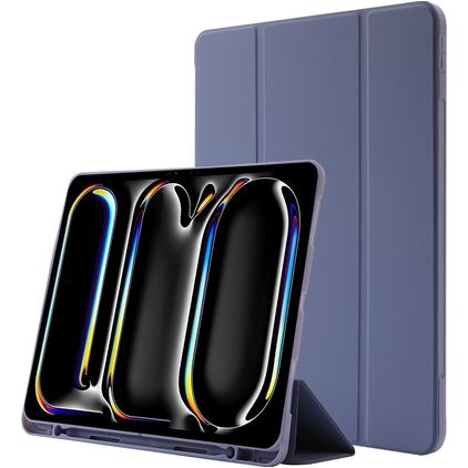 Mobigear Tri-Fold Gel iPad Pro 11 tommer (2025) TPU / Kunstlæder Pungetui + Stylus-holder - Lilla