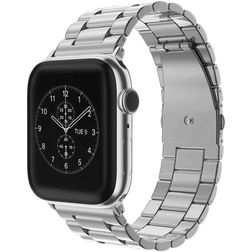 Mobigear Antwerp Ruostumaton teräs Apple Watch Ranneke Perhoslukko - 49/46/45/44 mm - Hopea