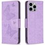 Mobigear Butterfly iPhone 15 Pro Max Cover a libro portafoglio - Viola