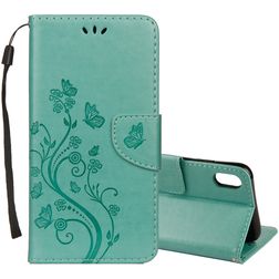 Mobigear Flowers iPhone XR Wallet case - Turquoise