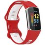 Mobigear Sport Dual Silikoni Fitbit Charge 5 Ranneke Tappikiinnitys - Valkoinen / Punainen