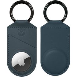 Valenta Snap Apple AirTag Cover Ægte læder Nøglering - Blå