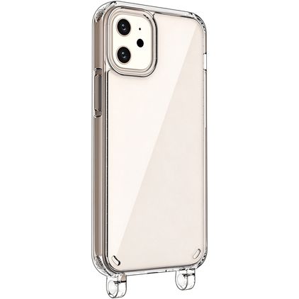 Mobigear Mix & Match Clear iPhone 12 Mini Elastyczne TPU Etui ze smyczą - Przezroczysty