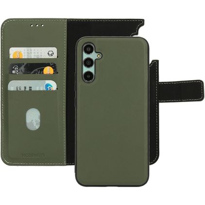 Mobiparts Samsung Galaxy A34 Case Genuine Leather Detachable 2-in-1 Wallet Case Wallet - Green