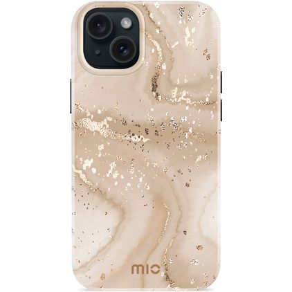MIO iPhone 15 Plus MagSafe Hardcase Etui plecki - Gold Marble