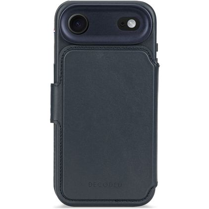 Decoded Detachable Wallet iPhone Air MagSafe Funda Piel auténtica Funda tipo libro 2 en 1 con carcasa extraíble Cartera - Navy Shadow