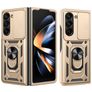 Mobigear Armor Ring Cam Slide Samsung Galaxy Z Fold 7 Hard Case Back cover Shockproof with Ring Holder and Camera Slider - Gold