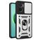 Mobigear Armor Ring Cam Slide Xiaomi Redmi 10 5G Tvrdý plast Zadní kryt odolný proti nárazům s prstýnkem a posuvnou krytkou fotoaparátu - Stříbrná