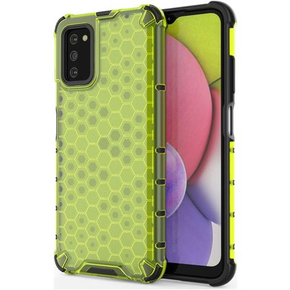Mobigear Honeycomb Samsung Galaxy A03s Hard Case Back cover Shockproof - Green