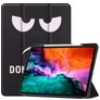 Mobigear Tri-Fold Gel iPad Pro 12.9 Inch (2022) TPU / Leatherette Wallet case + Stylus Holder - Do Not Touch