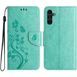 Mobigear Flowers Samsung Galaxy A56 Wallet case - Green