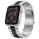 Mobigear Lissabon Rostfritt stål Apple Watch Armband Fjärilslås - 42/41/40/38 mm - Svart / Silver