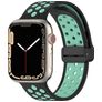 Mobigear Sport Plus Mag Silikone Apple Watch Urrem Magnetlås - 49/46/45/44 mm - Sort / Turkis