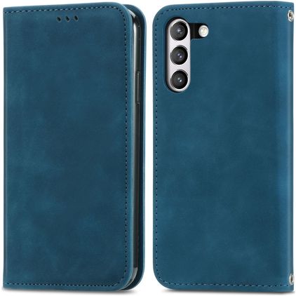 Mobigear Retro Slim Samsung Galaxy S21 FE Plånboksfodral med sedelfack - Blå