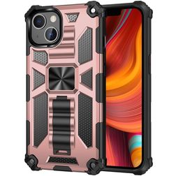 Mobigear Armor Stand iPhone 13 Pro Kova Suojakuori Iskunkestävä + Teline - Ruusukulta
